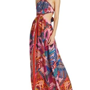 Farm rio macaw scarf maxi dress